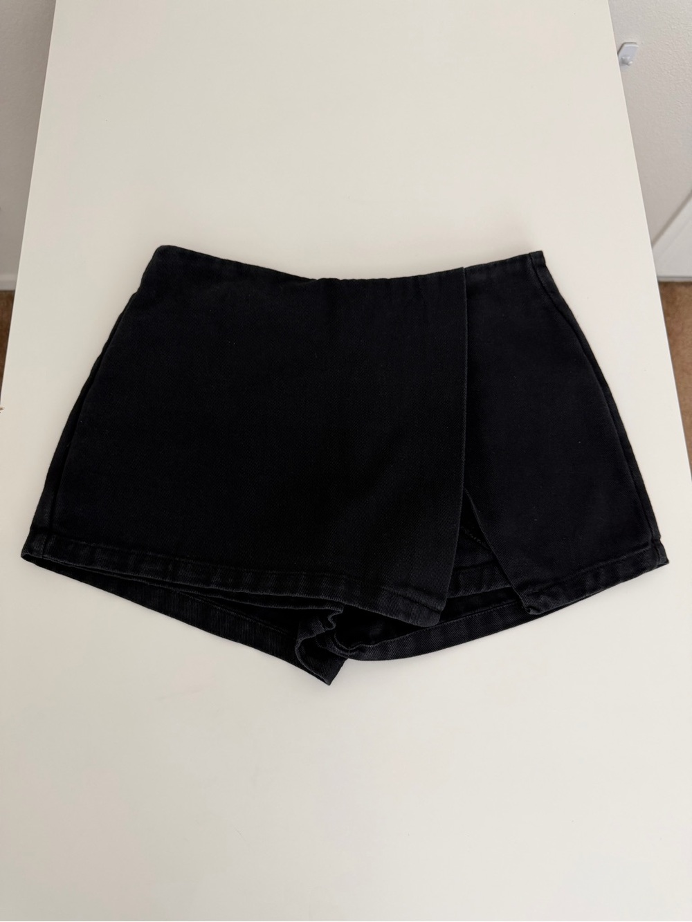 Women’s Black Skort Shorts with Wrap-Front